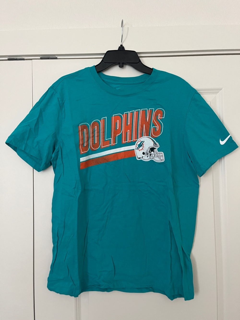 Nike Teal Miami Dolphins Graphic Tee with Orange Accents